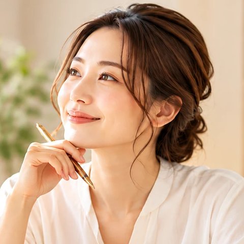 将来のお金について考える女性
